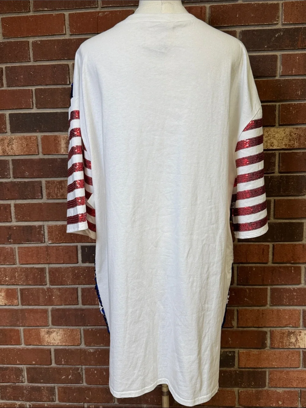 Fantastic Fawn Sequin Flag Oversized T-shirt Dress Size Small - Picture 4 of 11